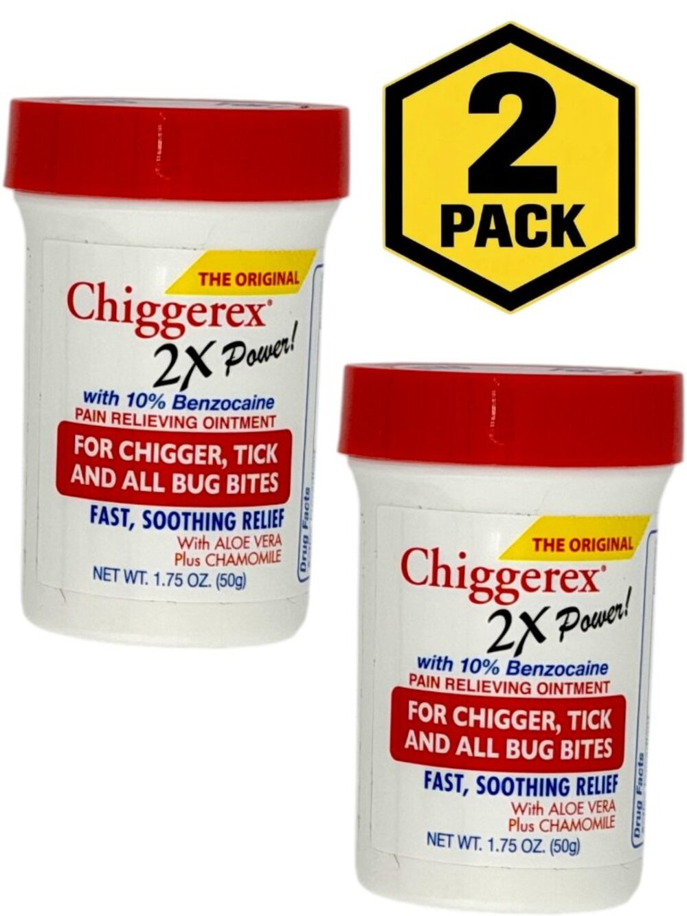 2 PACK Chiggerex 2X Power Soothing Bug Bite Anti Itch Cream